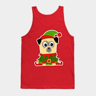 Christmas is coming, pug dressed up as christmas elf Tank Top